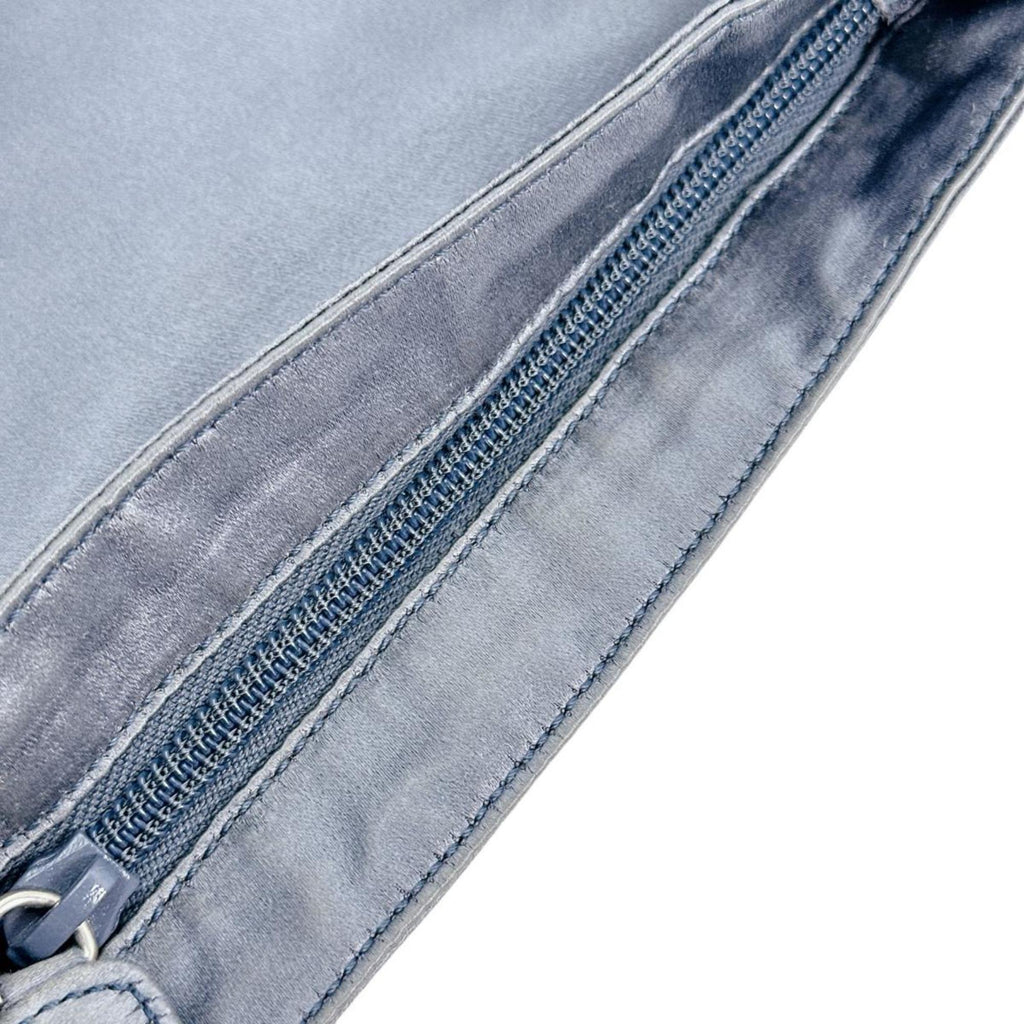 Prada Gray Satin Pochette Shoulder Bag