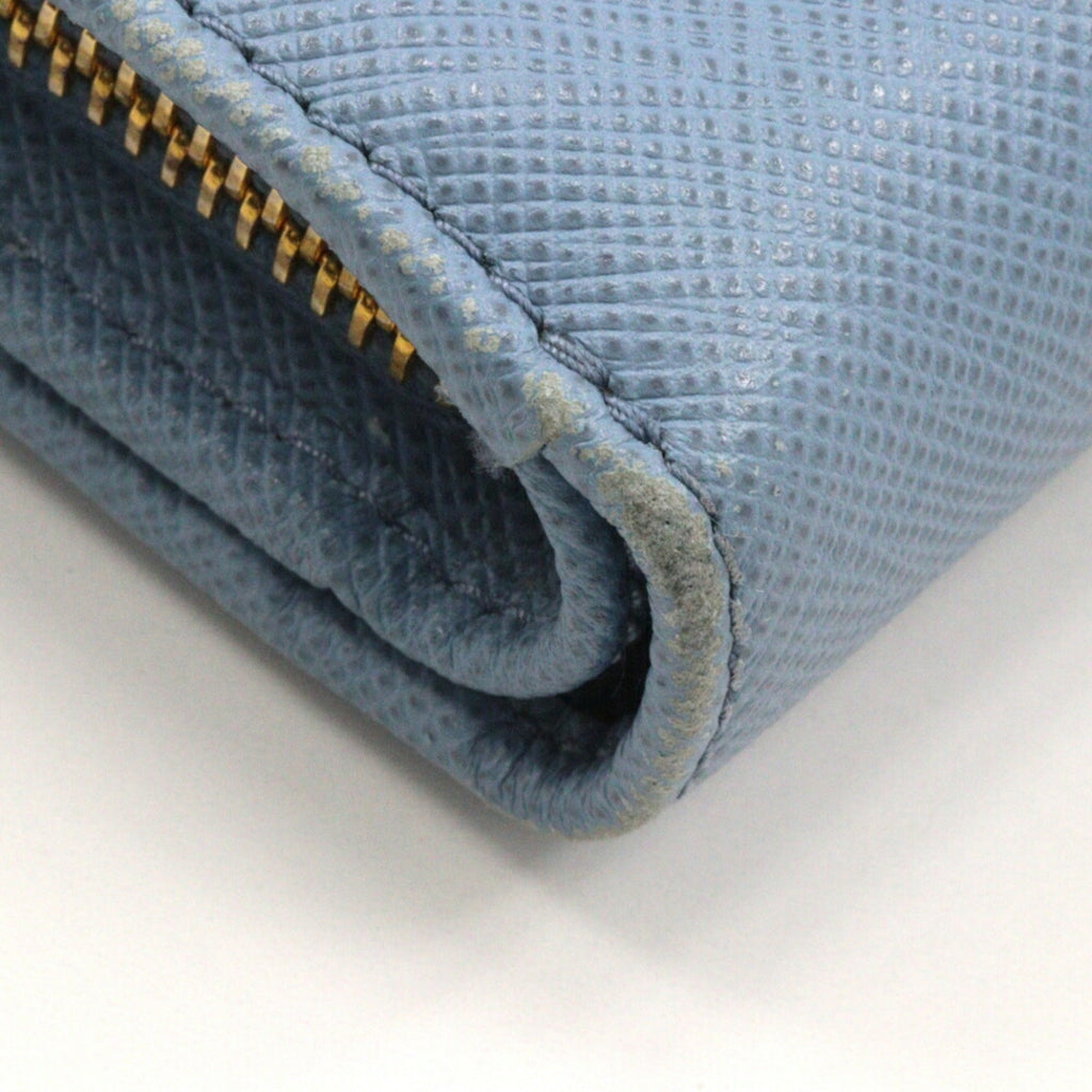 Prada Astrale Light Blue Saffiano Wallet (Bi-Fold)