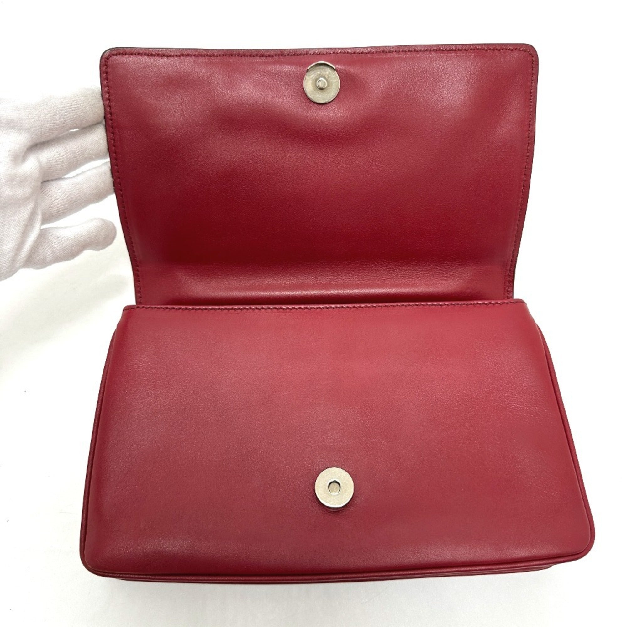 Prada Red Color Leather Shoulder Bag