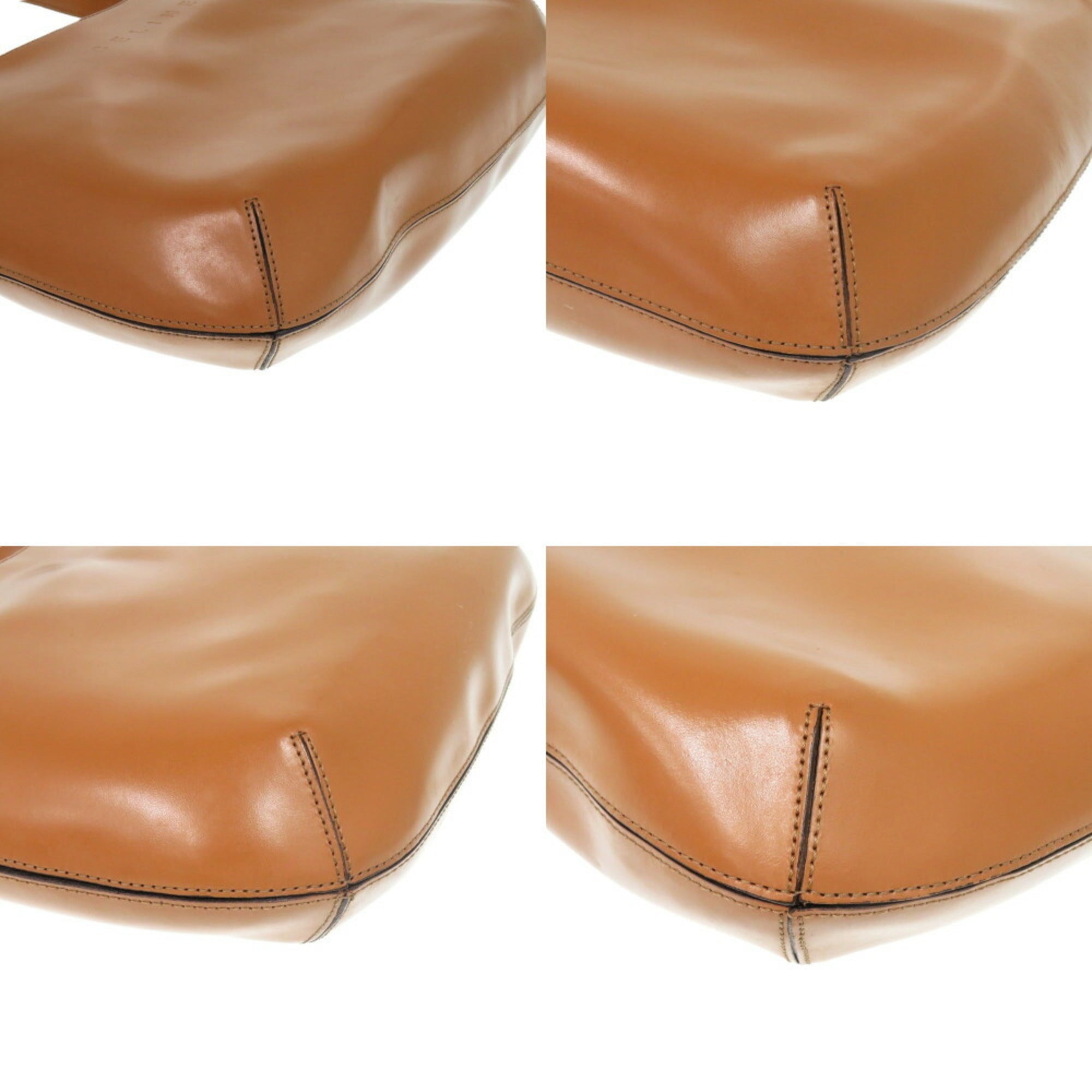 Celine Brown Camel Leather Shoulder Bag