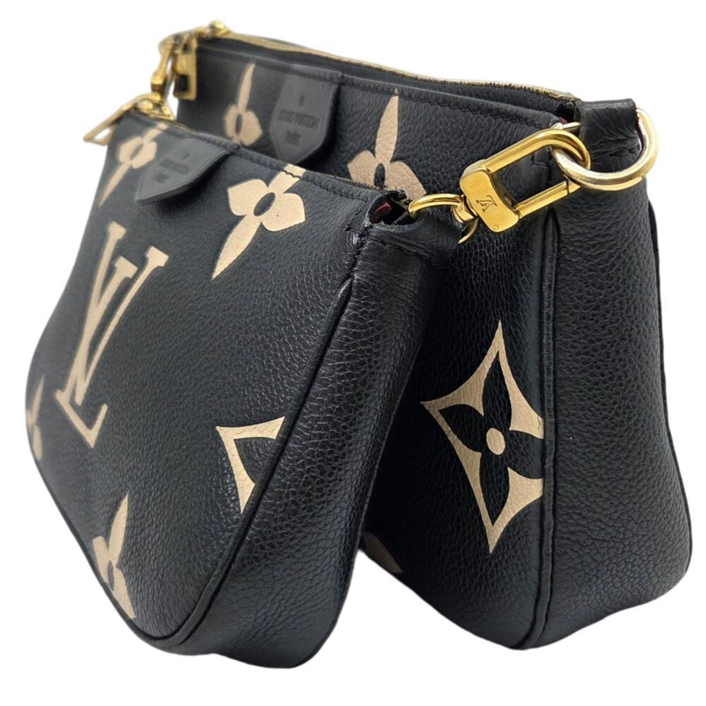 Louis Vuitton Beige Black Monogram Empreinte Pochette Shoulder Bag