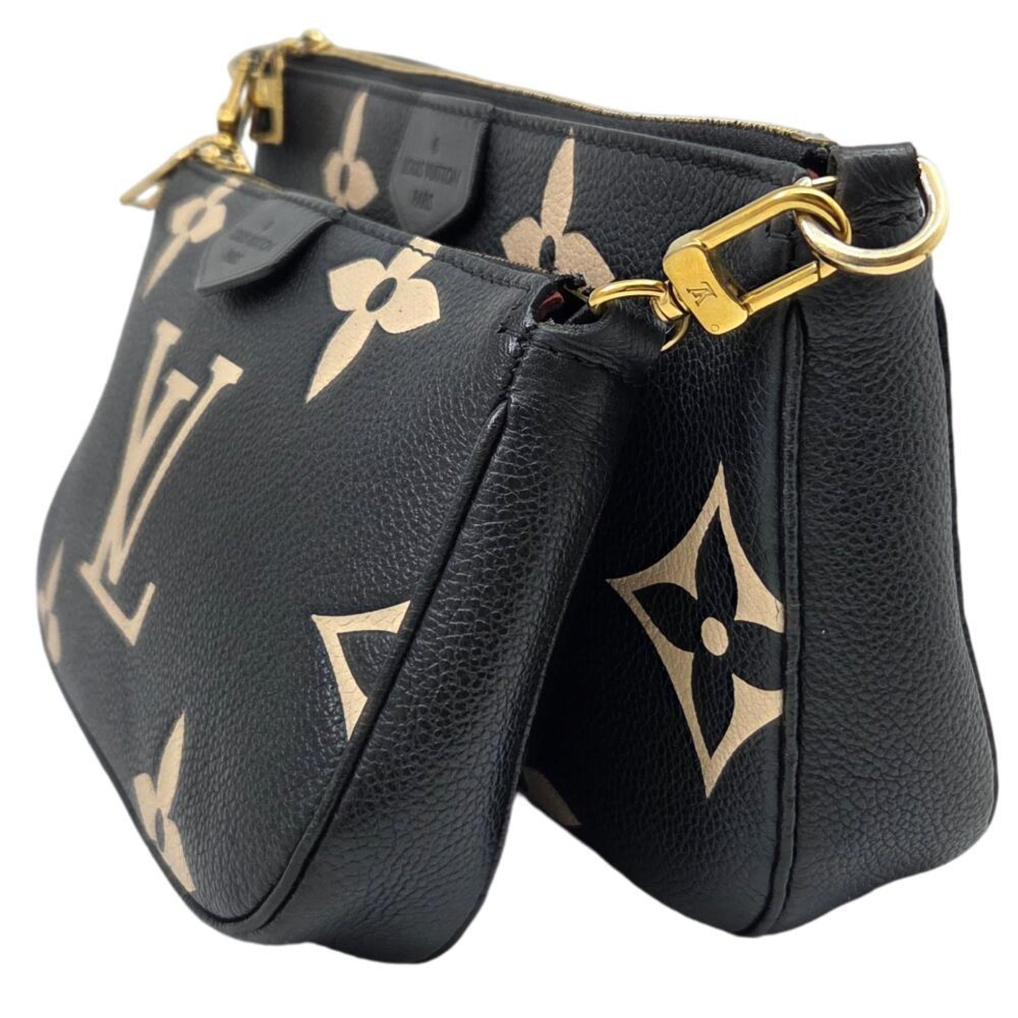Louis Vuitton Beige Black Monogram Empreinte Pochette Shoulder Bag