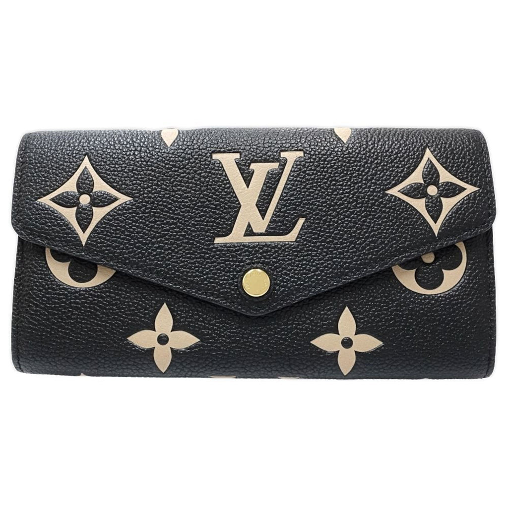 Louis Vuitton Beige Black Monogram Empreinte Long Wallet