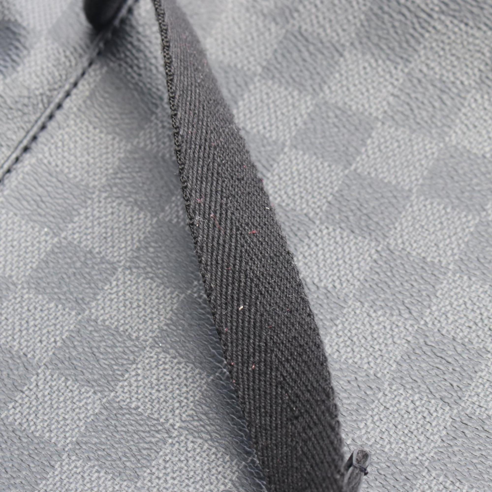 Louis Vuitton Black Coated Canvas Leather Backpack