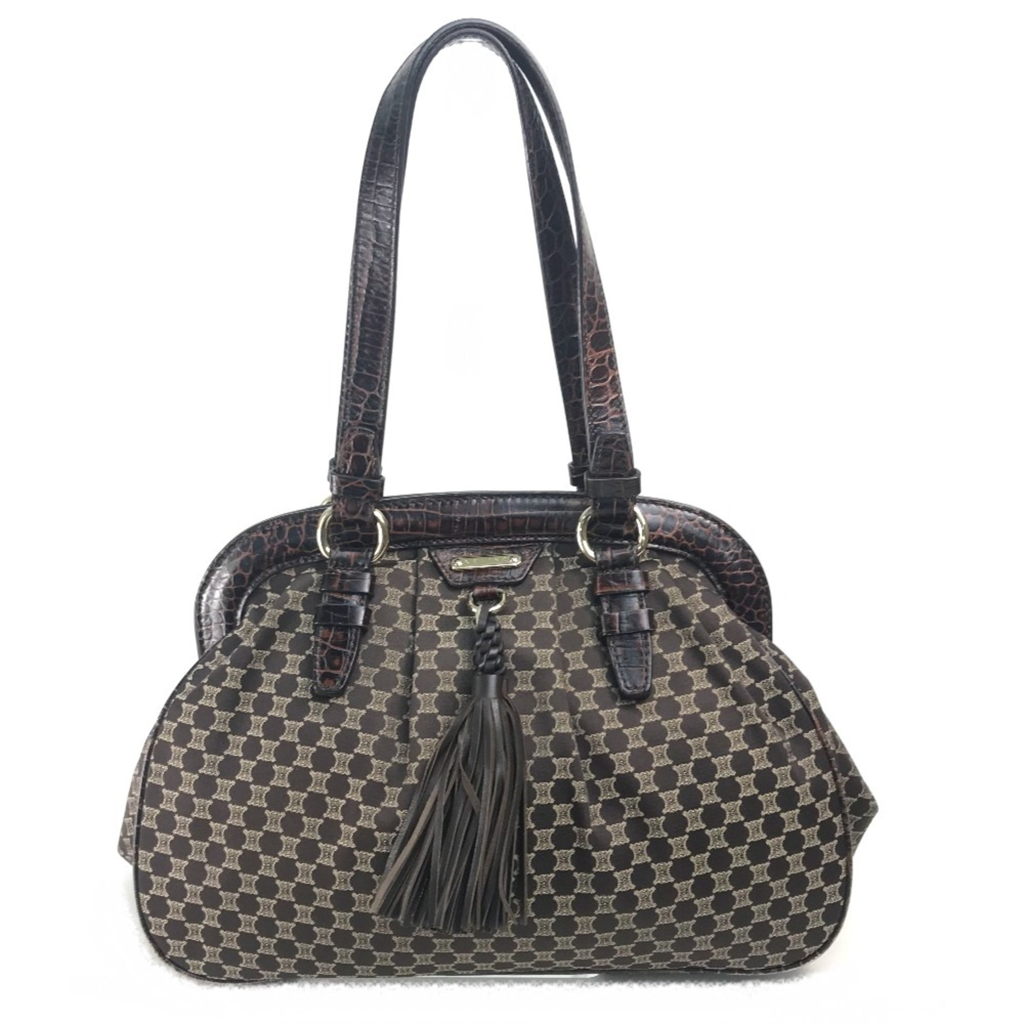 Celine Brown Leather Shoulder Bag