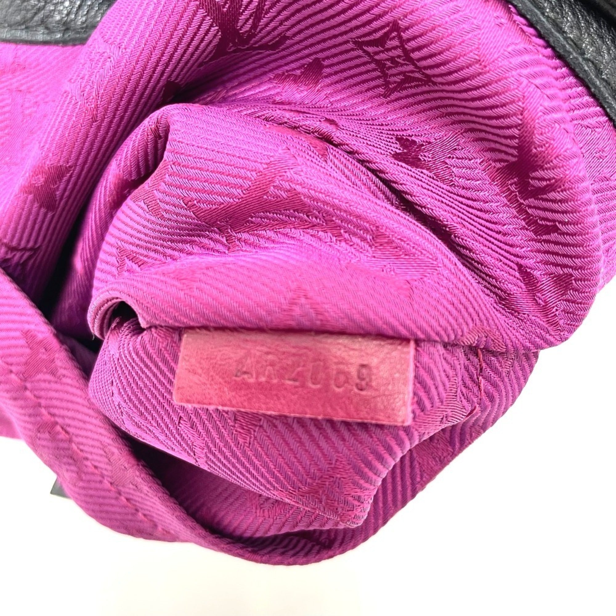 Louis Vuitton Black Purple Canvas Leather Handbag Tote Bag