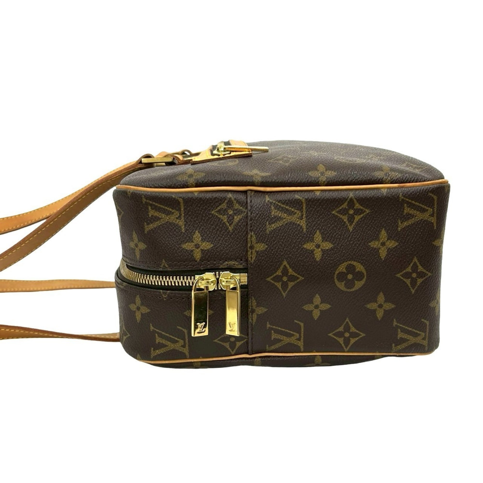 Louis Vuitton Brown Leather Pvc Shoulder Bag Tote Bag