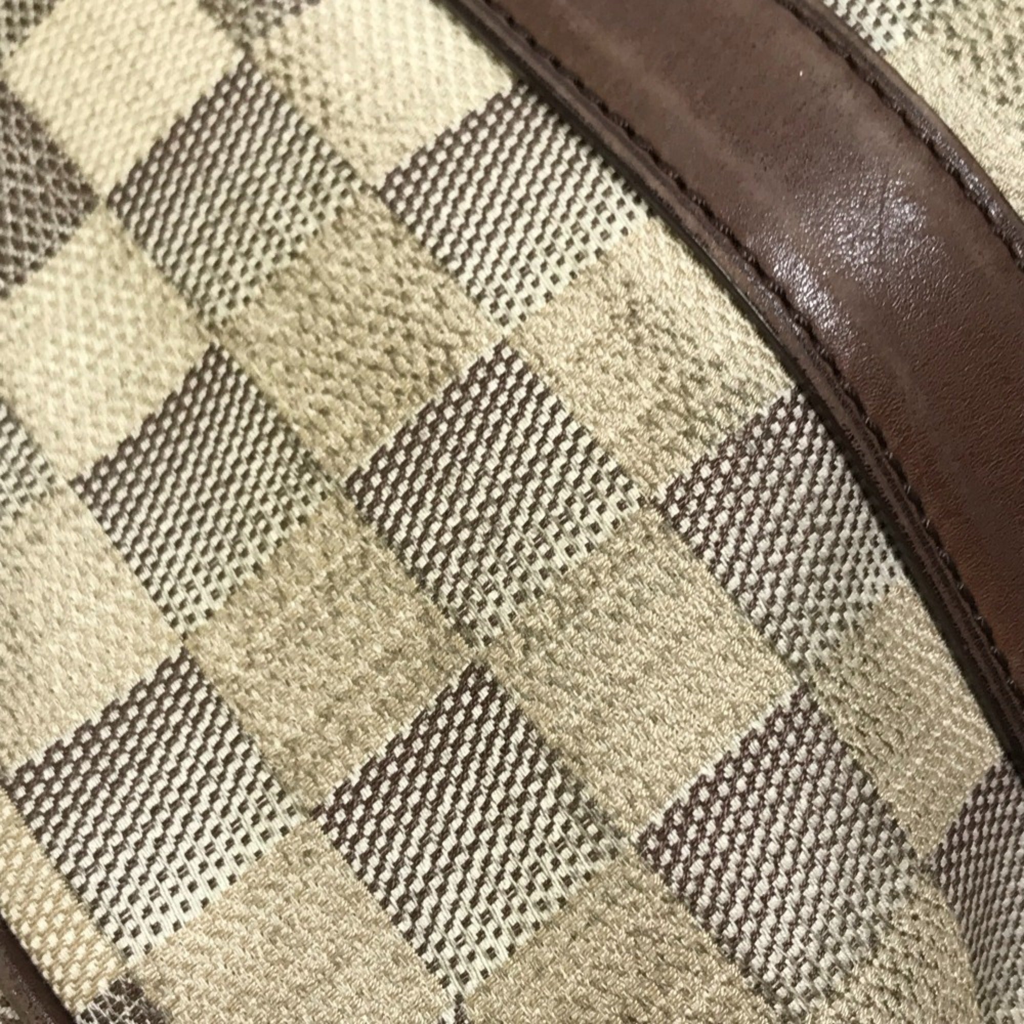 Louis Vuitton Brown White Canvas Shoulder Bag Tote Bag