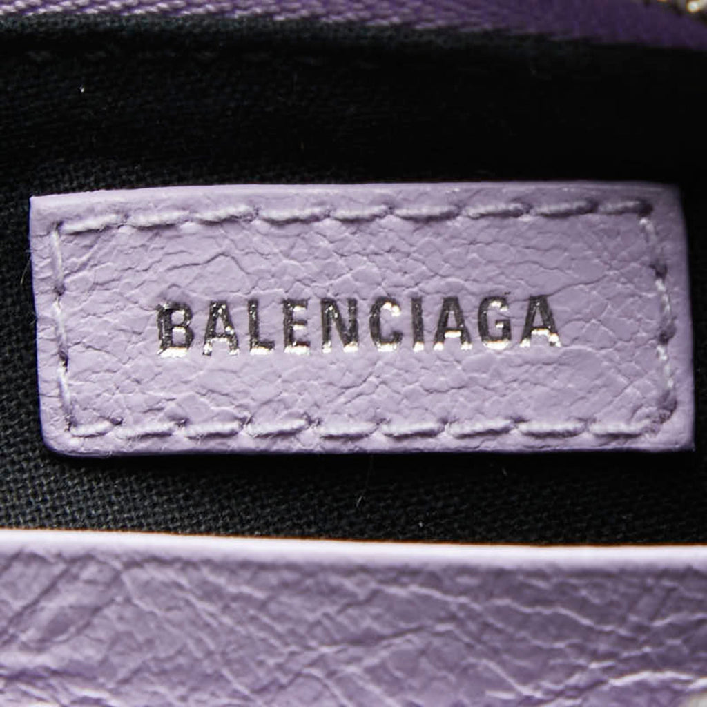 Balenciaga Purple Leather Handbag Shoulder