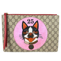 Gucci Beige Red Color Gg Supreme Clutch Bag (Pre-Owned)