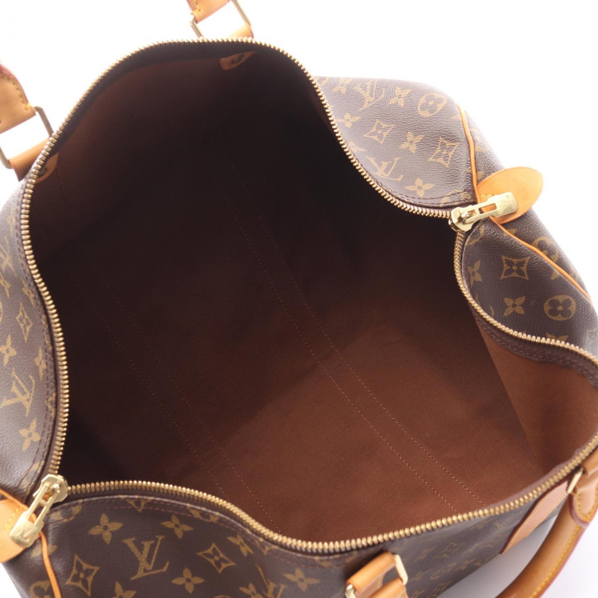 Louis Vuitton Brown Monogram Coated Canvas Leather Boston Bag
