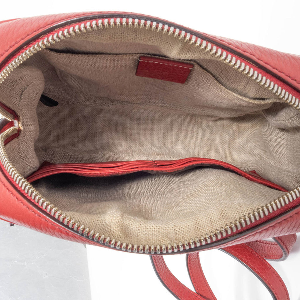 Gucci Beige Red Color Gg Canvas Leather Shoulder Bag (Pre-Owned)