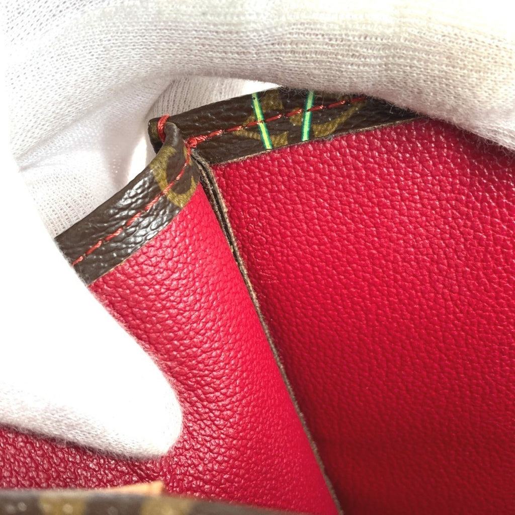 Louis Vuitton Brown Monogram Cherry Red Color Monogram Leather Shoulder Bag Tote Bag