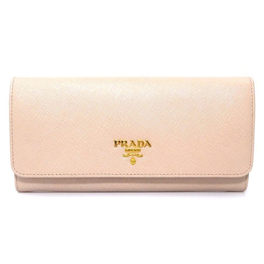 Prada Light Pink Leather Long Wallet (Bi-Fold)