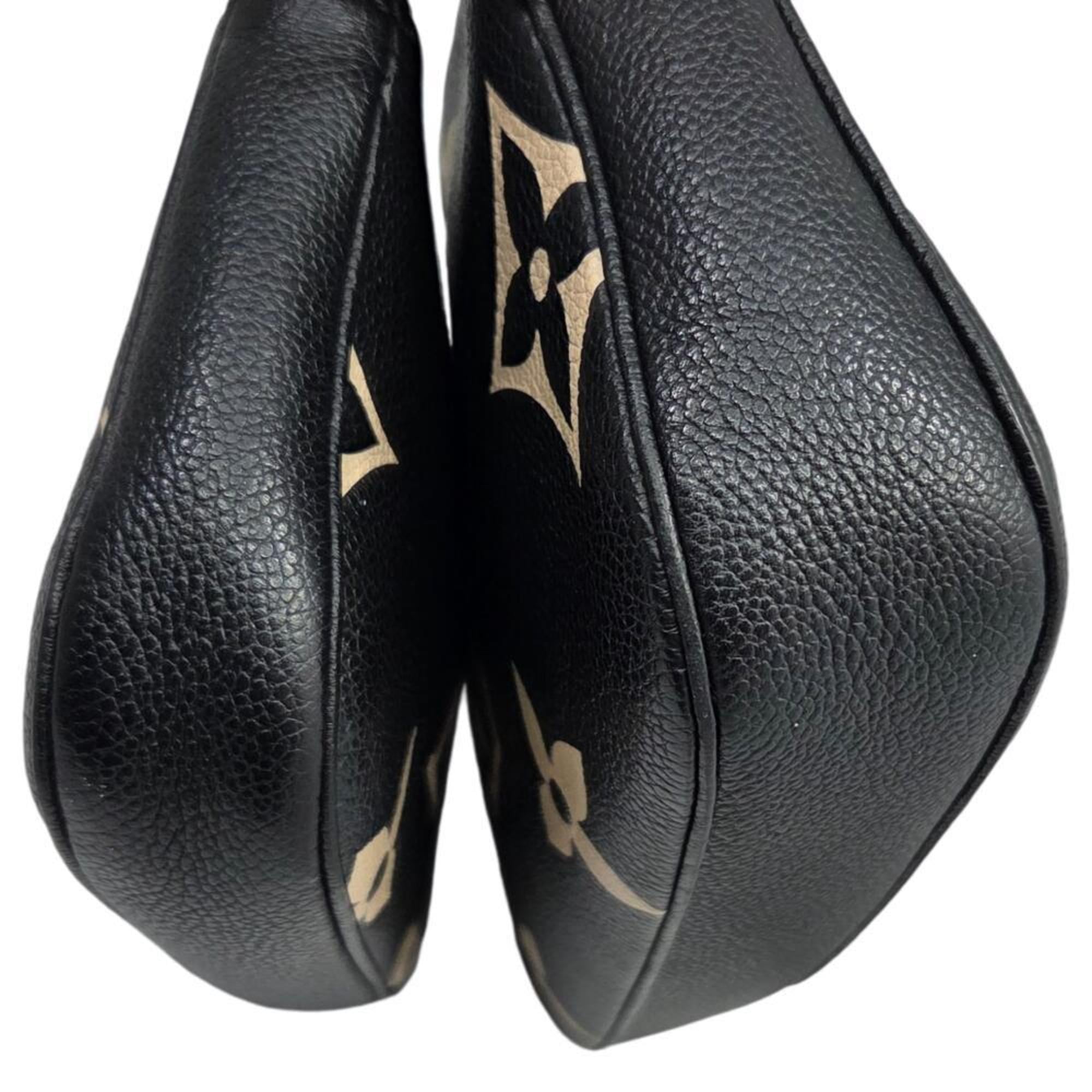 Louis Vuitton Beige Black Monogram Empreinte Pochette Shoulder Bag