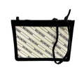 Balenciaga Black White Leather Canvas Pochette Shoulder