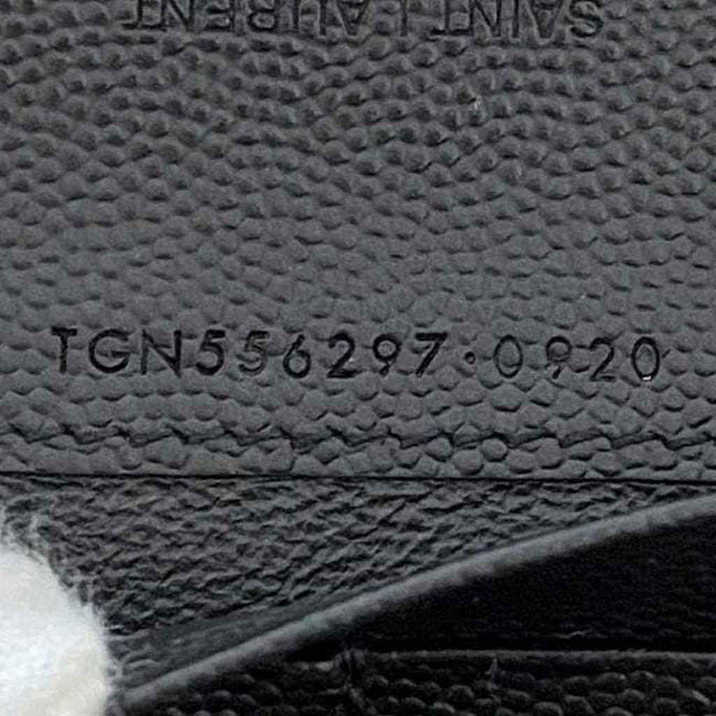 Saint Laurent Black Leather Long Wallet (Bi-Fold) (Pre-Owned)