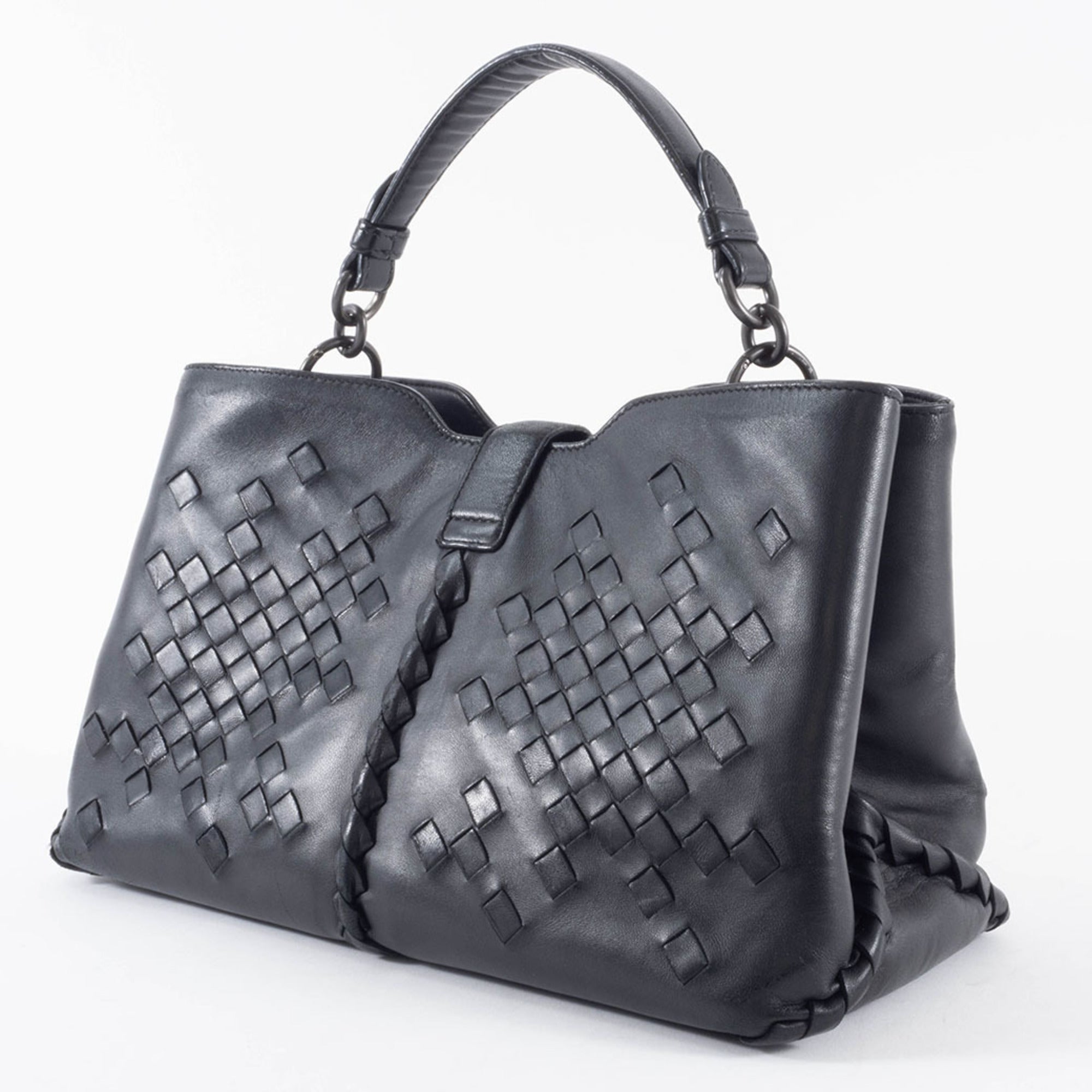 Bottega Veneta Black Leather Shoulder Bag