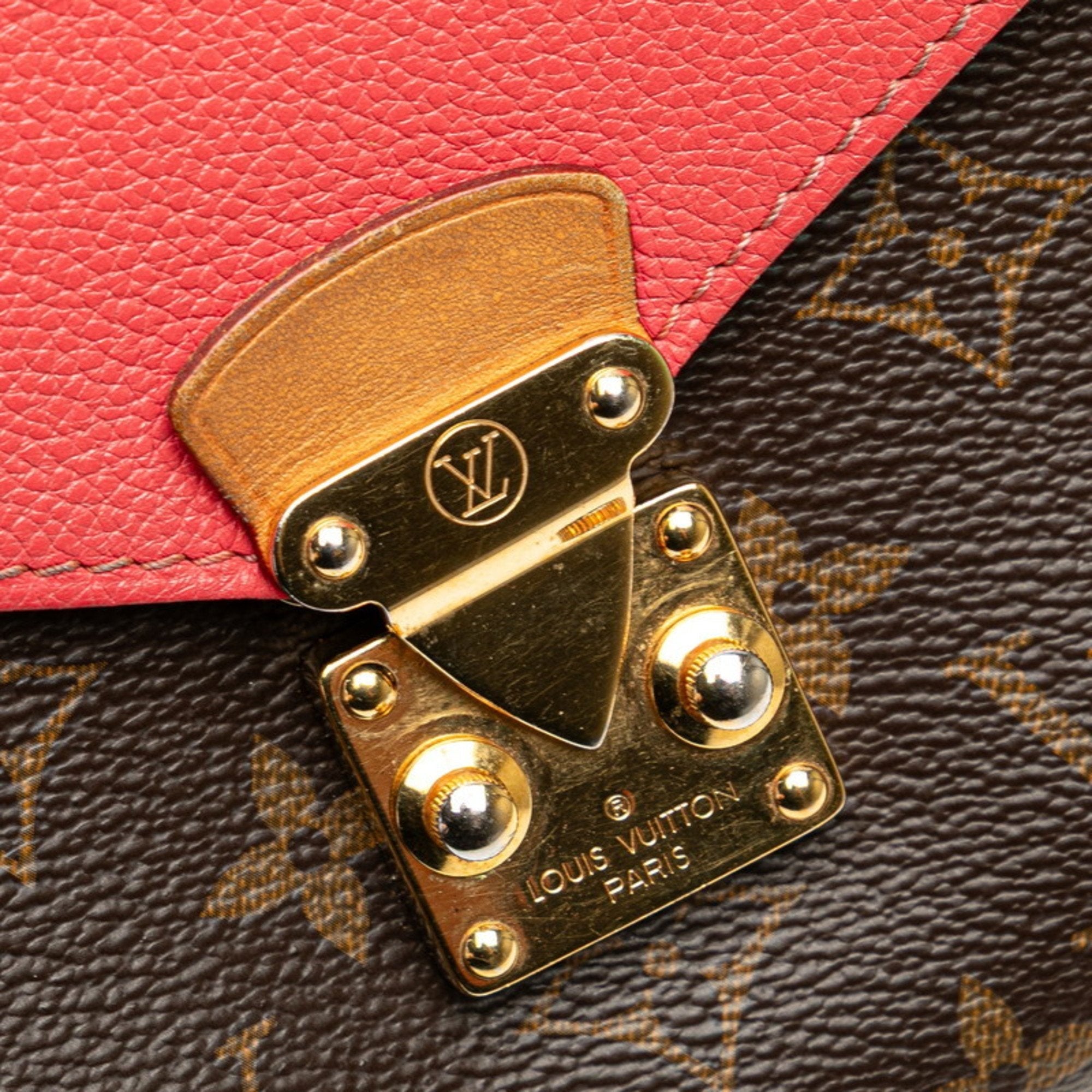 Louis Vuitton Monogram Brown Rose Litchi Pvc Leather Shoulder Bag