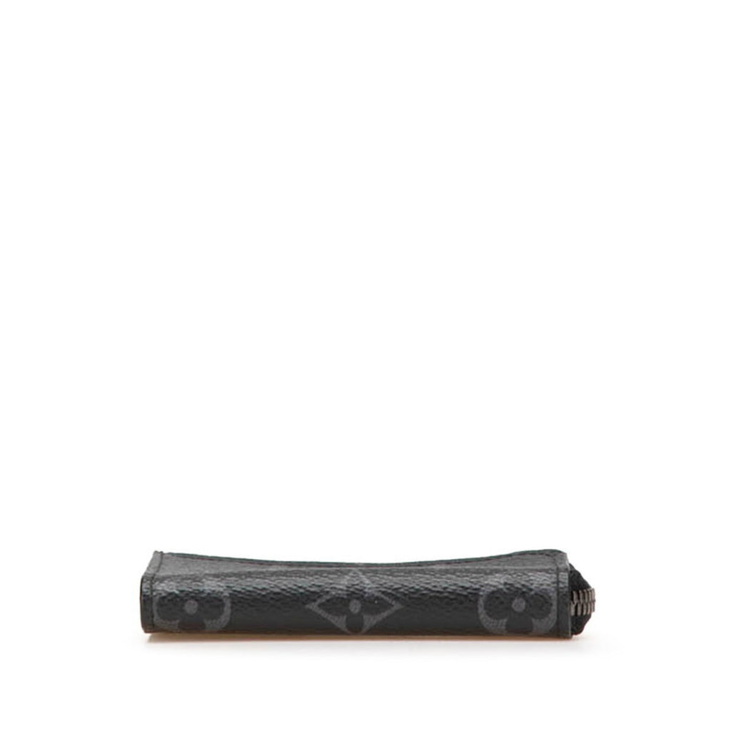 Louis Vuitton Black Leather Pvc Coin Purse/Coin Case