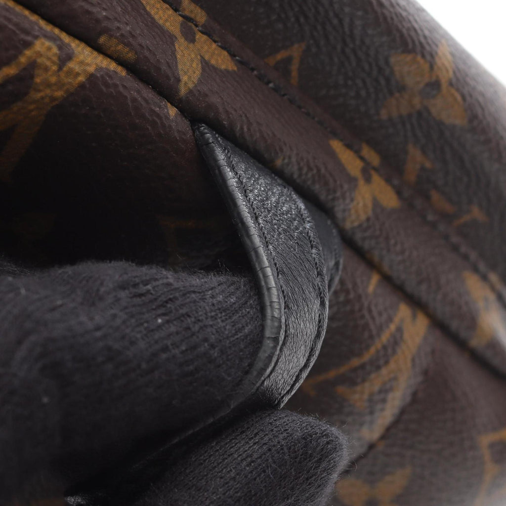 Louis Vuitton Black Brown Coated Canvas Leather Backpack
