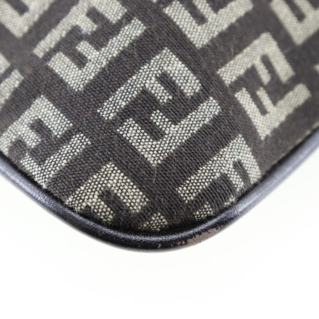 Fendi Zucchino Brown Canvas Shoulder Bag
