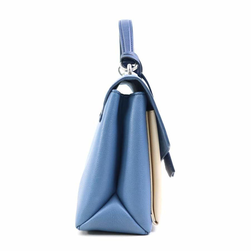 Louis Vuitton Blue Ivory Leather Handbag Shoulder Bag