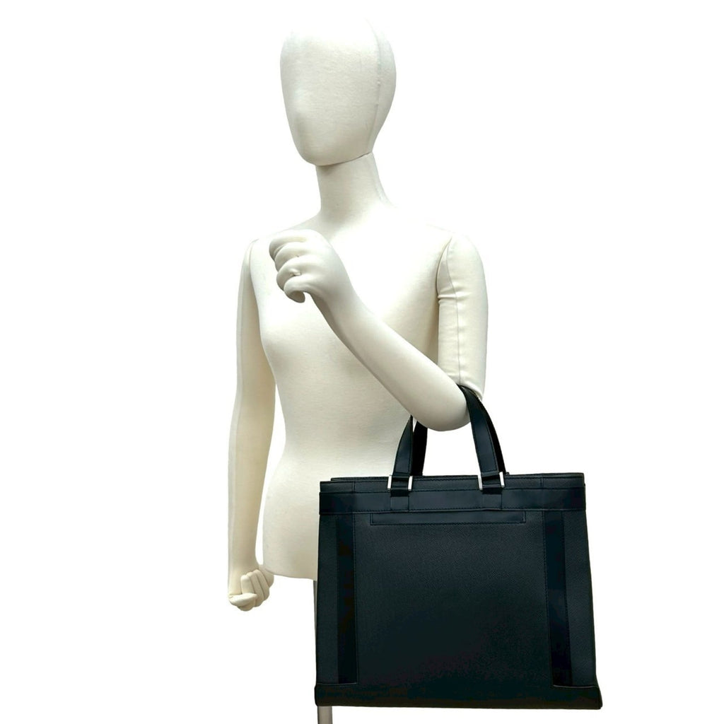 Louis Vuitton Black Leather Tote Bag