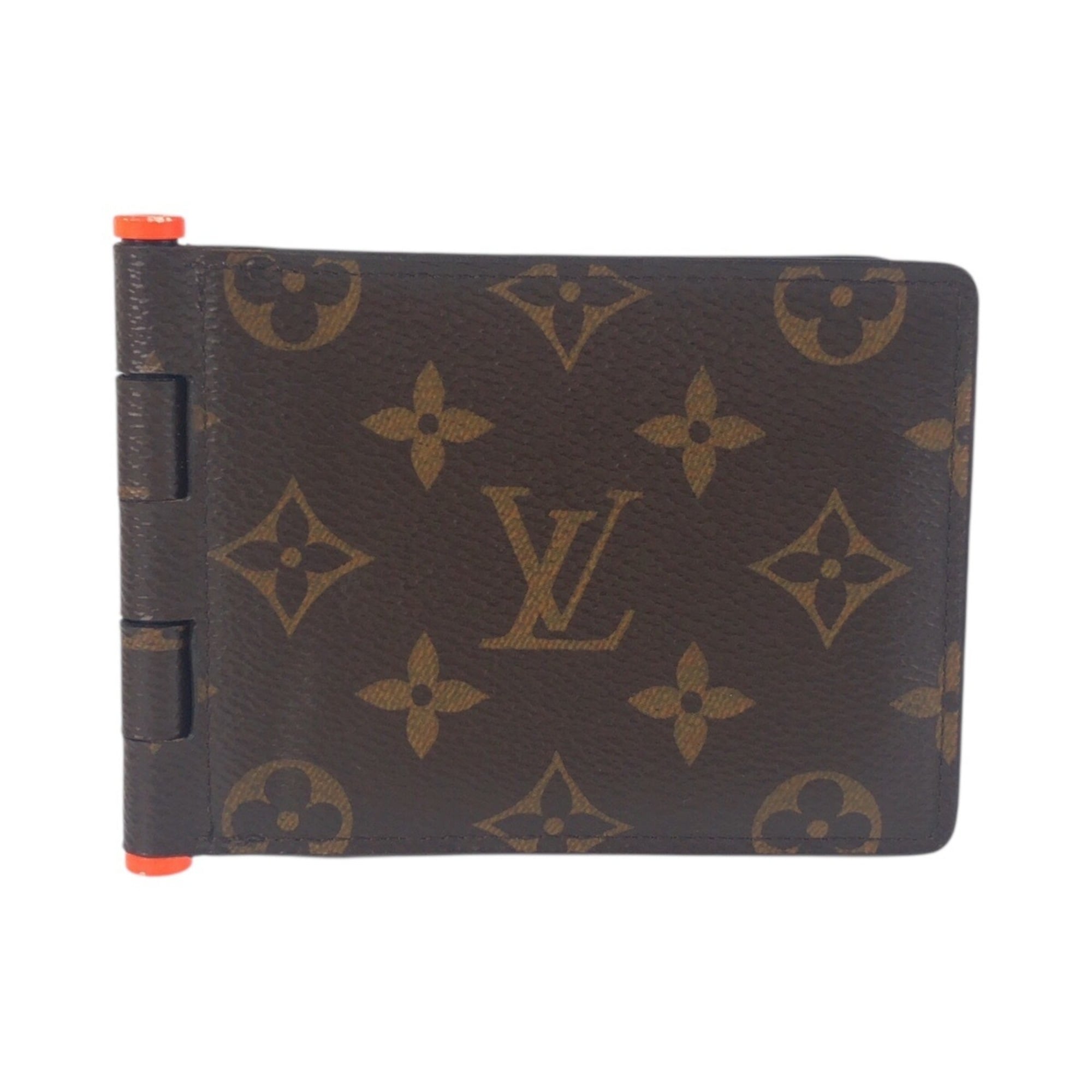 Louis Vuitton Brown Monogram Orange Pvc Leather Bill Wallet
