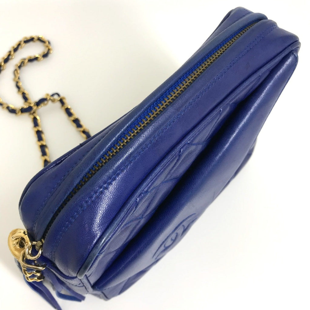 Chanel Blue Leather Shoulder Bag