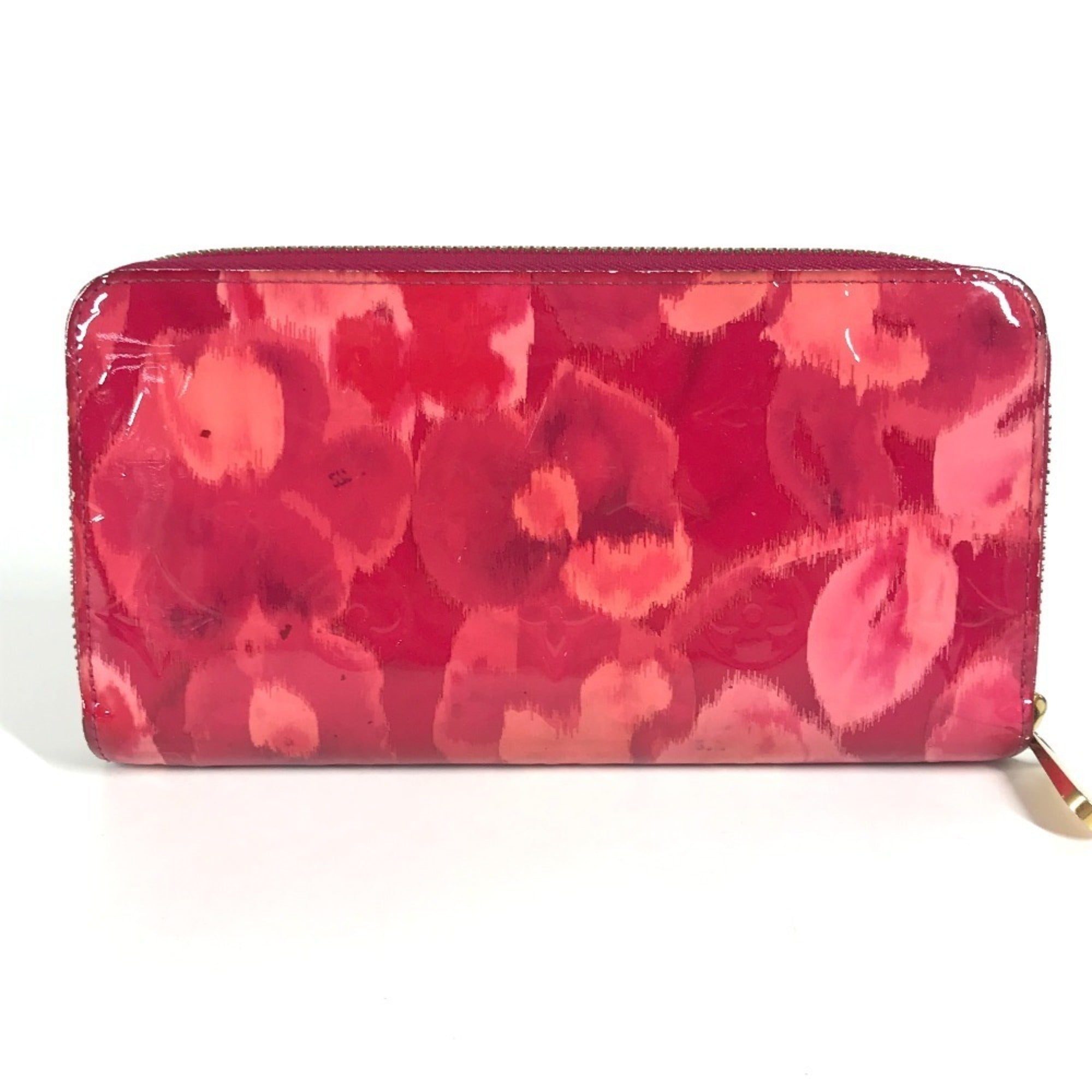 Louis Vuitton Indian Rose Pink Patent Leather Long Wallet (Tri-Fold)