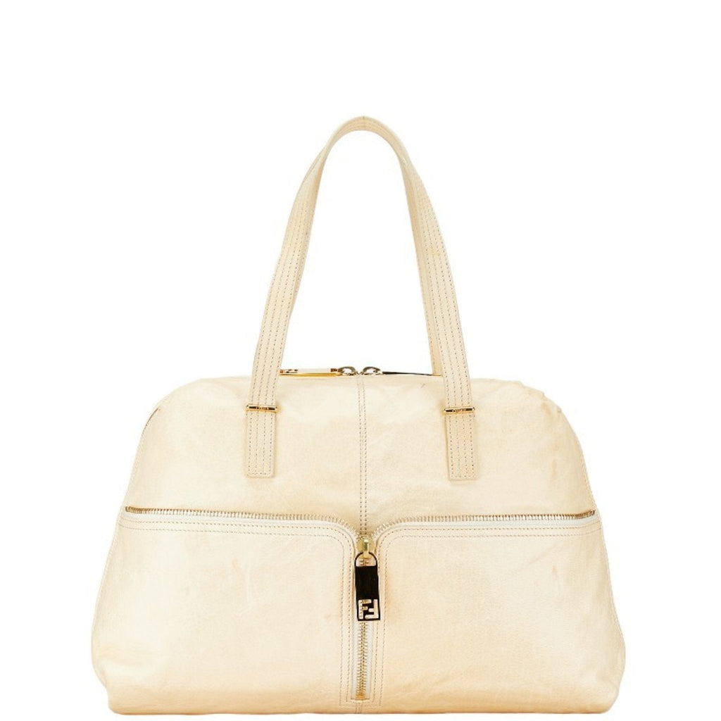 Fendi Zucca Beige Zucca Leather Shoulder Bag Tote Bag