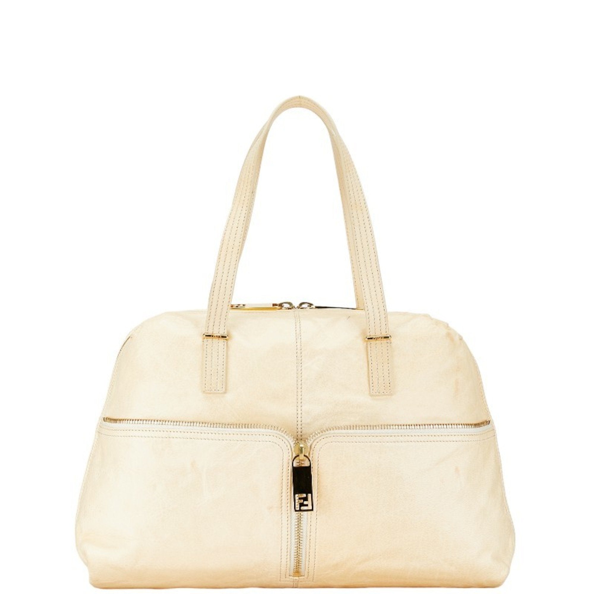 Fendi Zucca Beige Zucca Leather Shoulder Bag Tote Bag