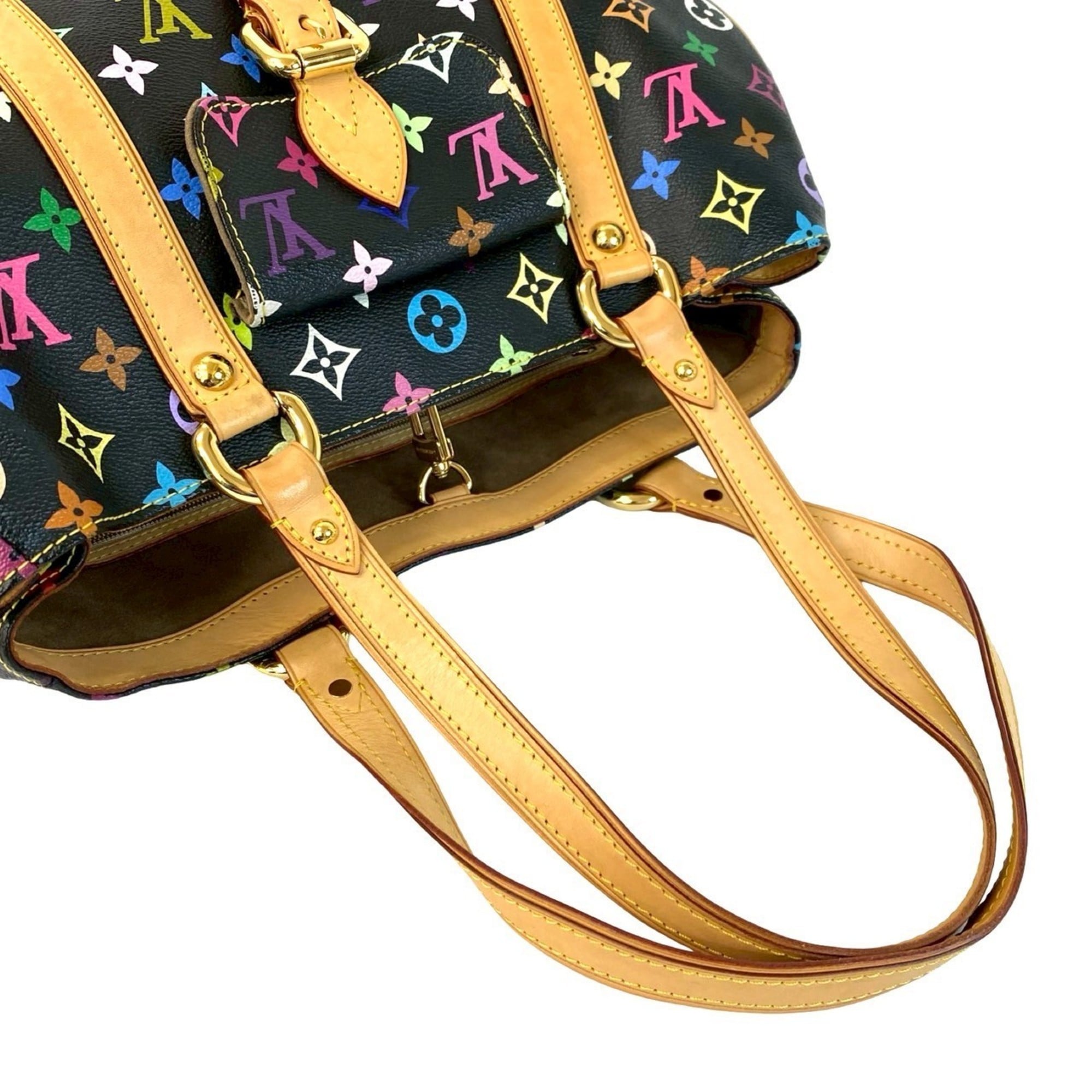 Louis Vuitton Black Multi-Color Leather Pvc Shoulder Bag Tote Bag