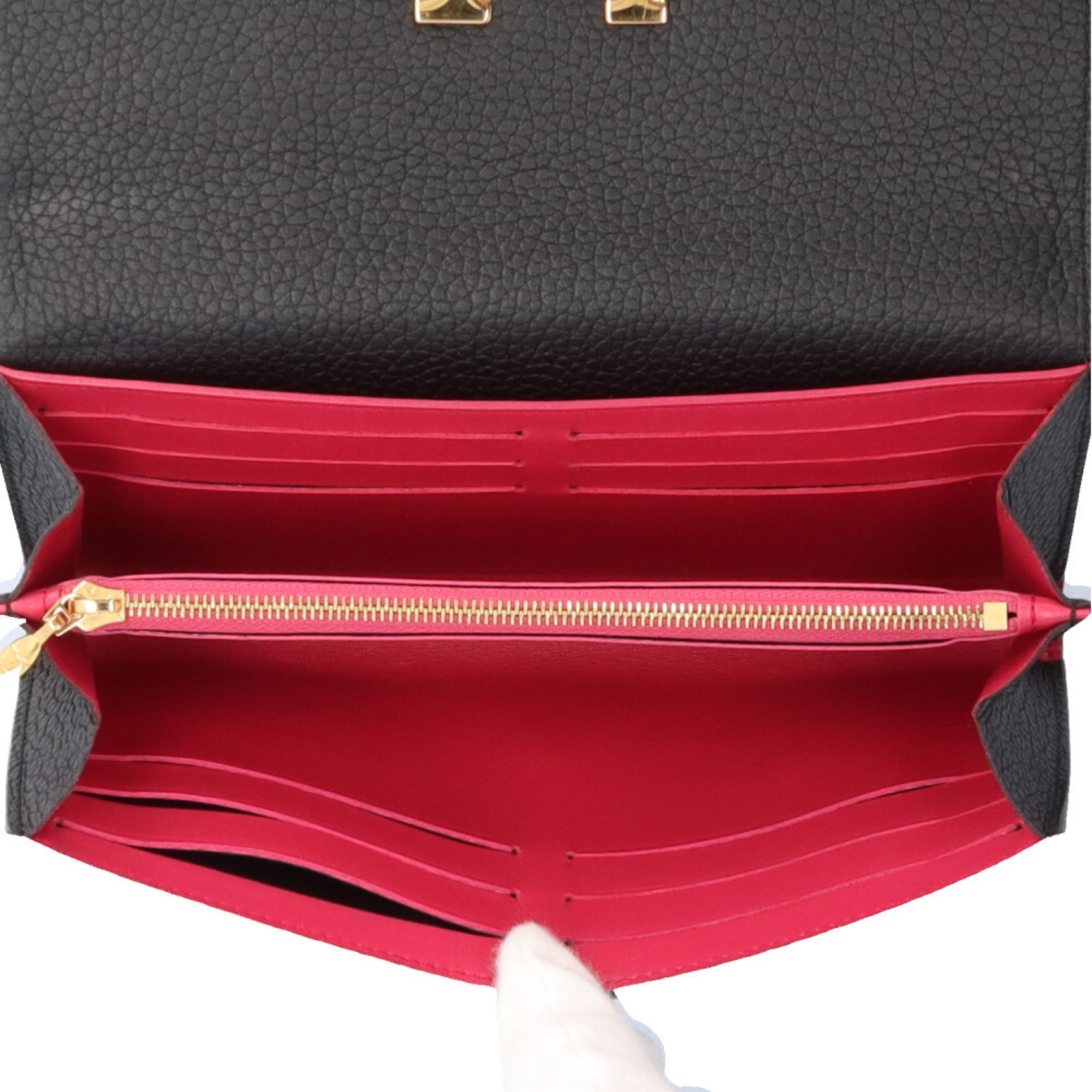 Louis Vuitton Black Noir Leather Long Wallet