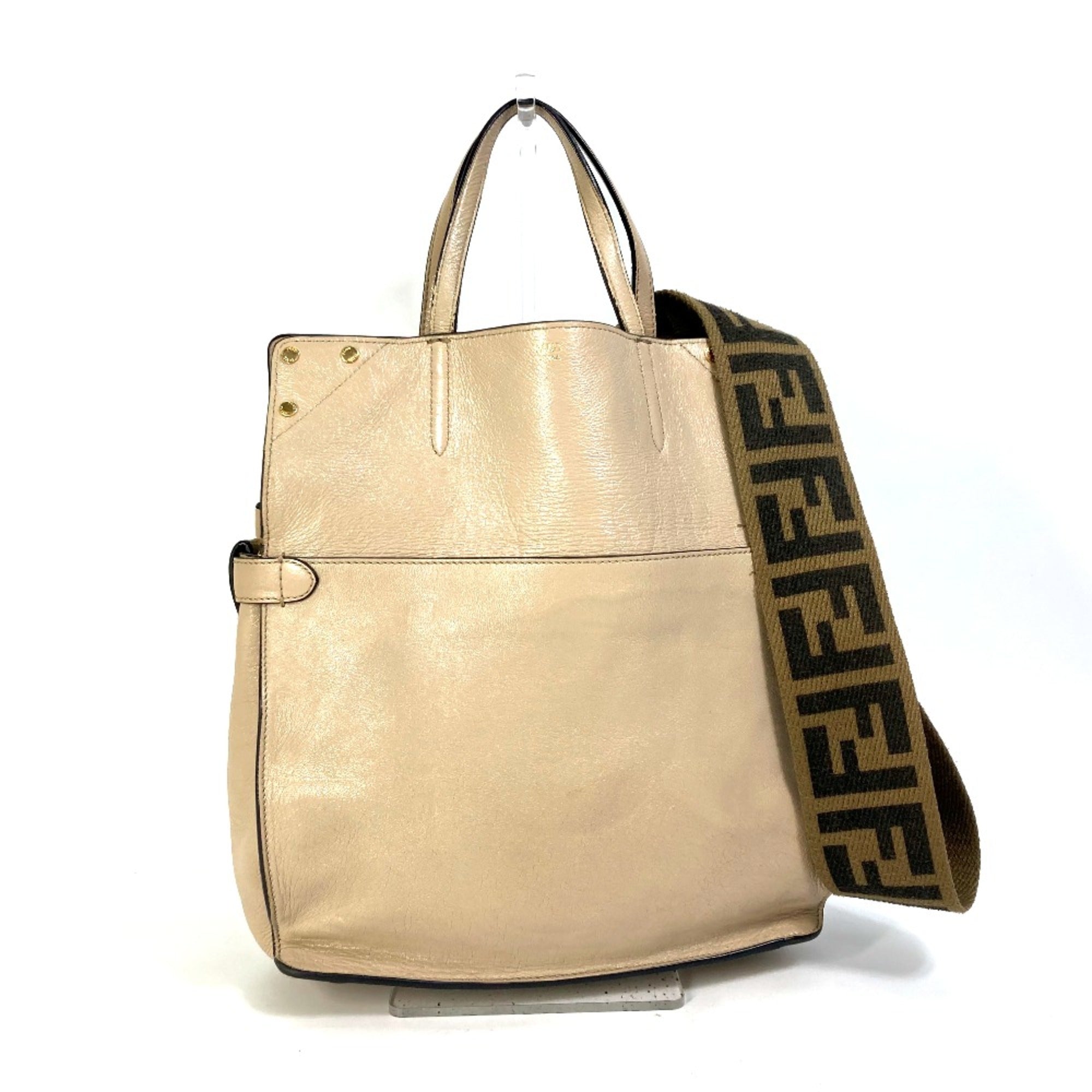 Fendi Beige Leather Shoulder Bag