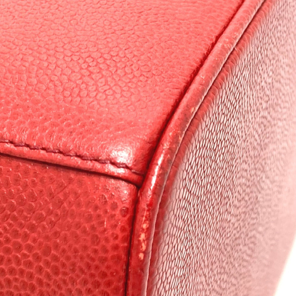 Chanel Red Leather Shoulder Bag