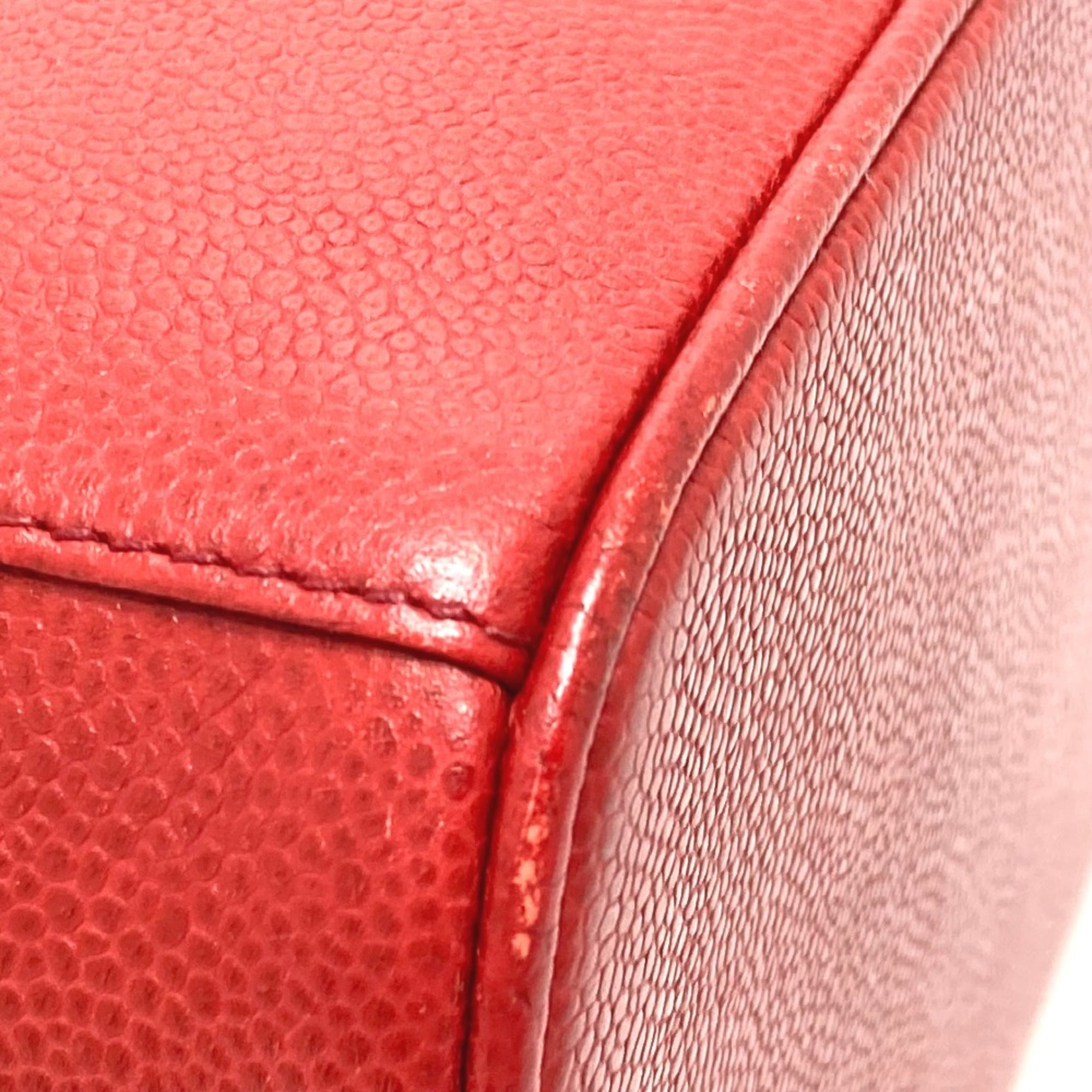 Chanel Red Leather Shoulder Bag