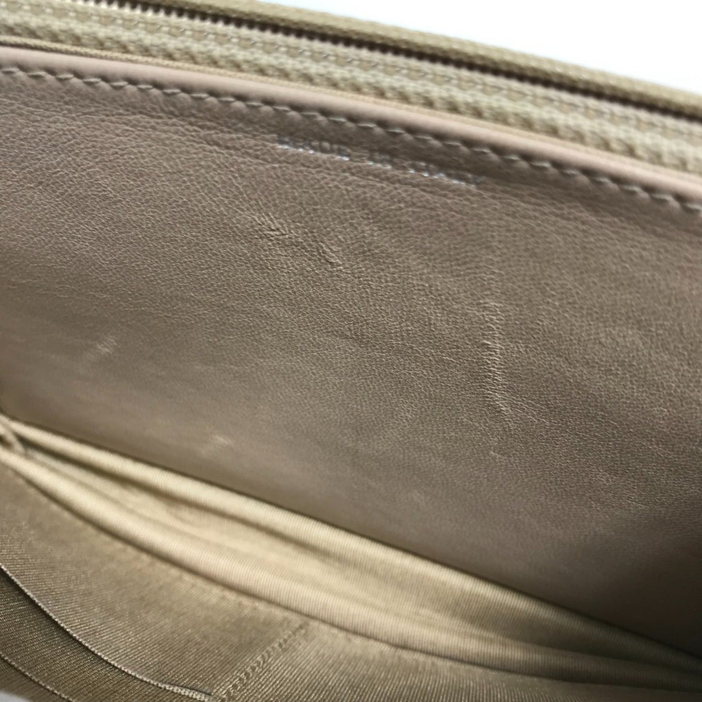 Chanel Beige Leather Long Wallet (Bi-Fold)