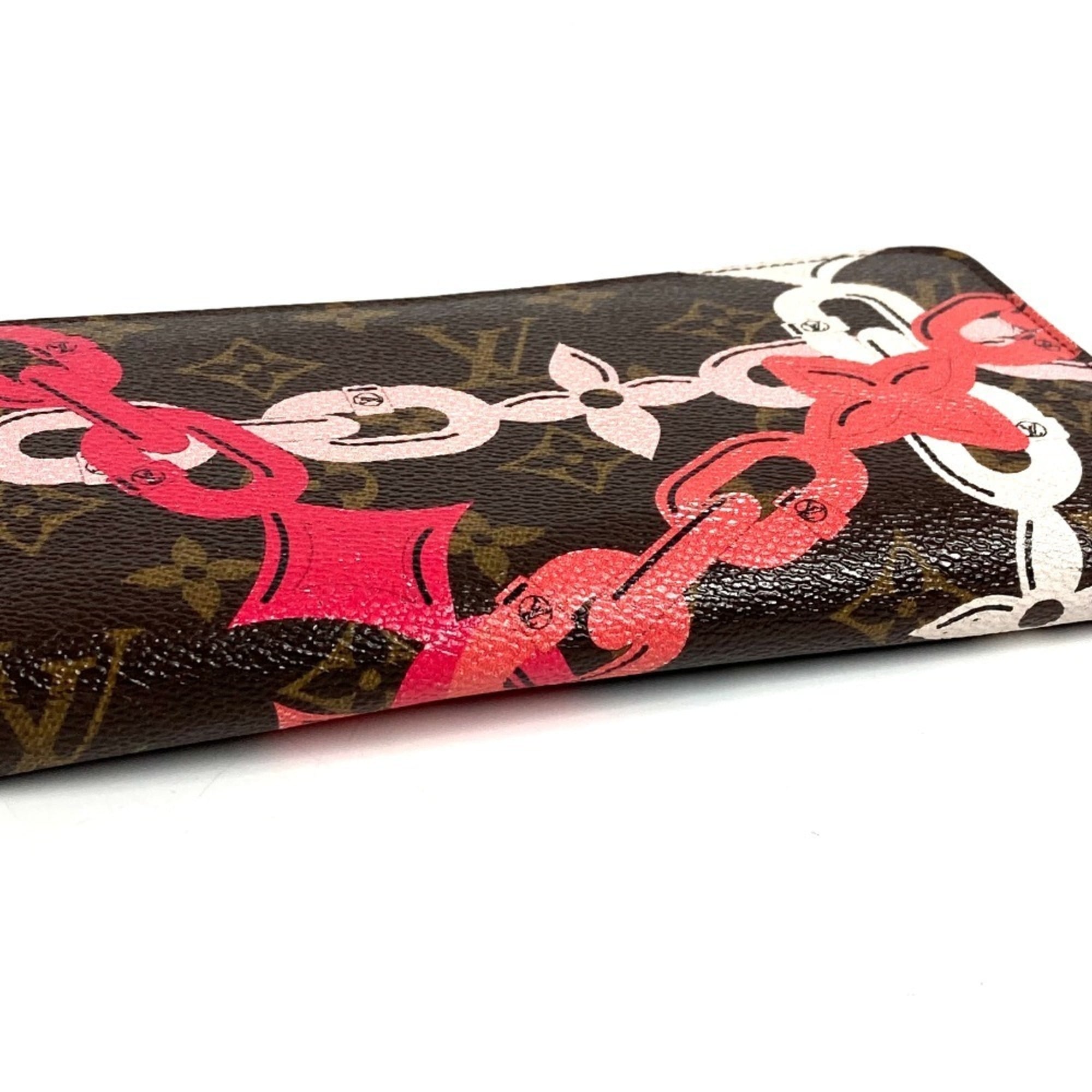 Louis Vuitton Monogram Bay Brown Pink Monogram Long Wallet