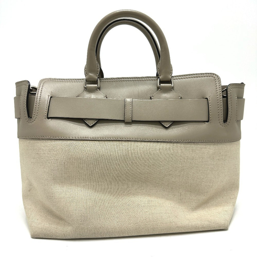 Burberry Beige Canvas Leather Handbag