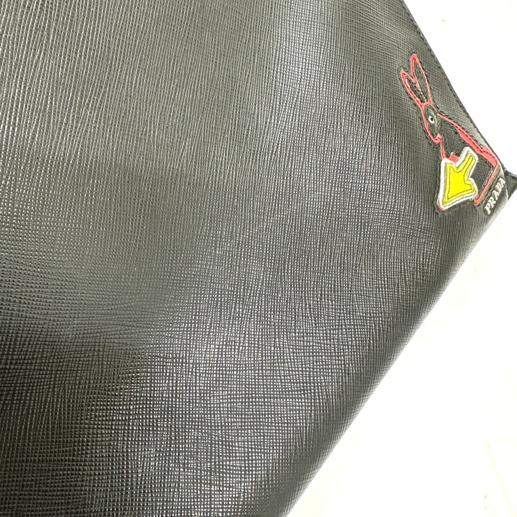 Prada Black Leather Clutch Bag