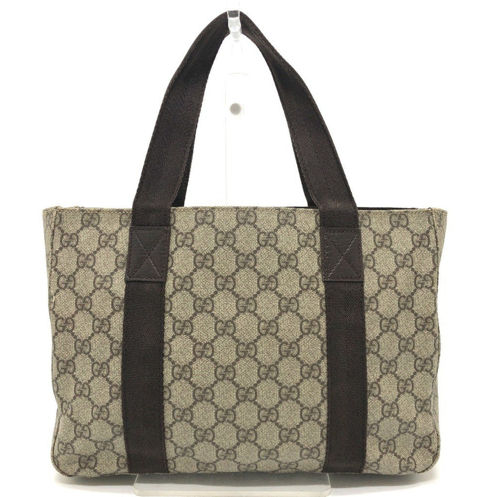 Gucci Beige Dark Brown Gg Supreme Canvas Handbag Tote Bag (Pre-Owned)