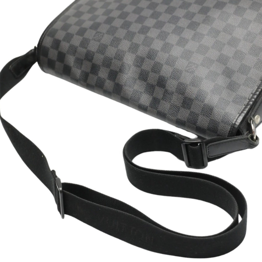Louis Vuitton Damier Graphite Black Leather Shoulder Bag