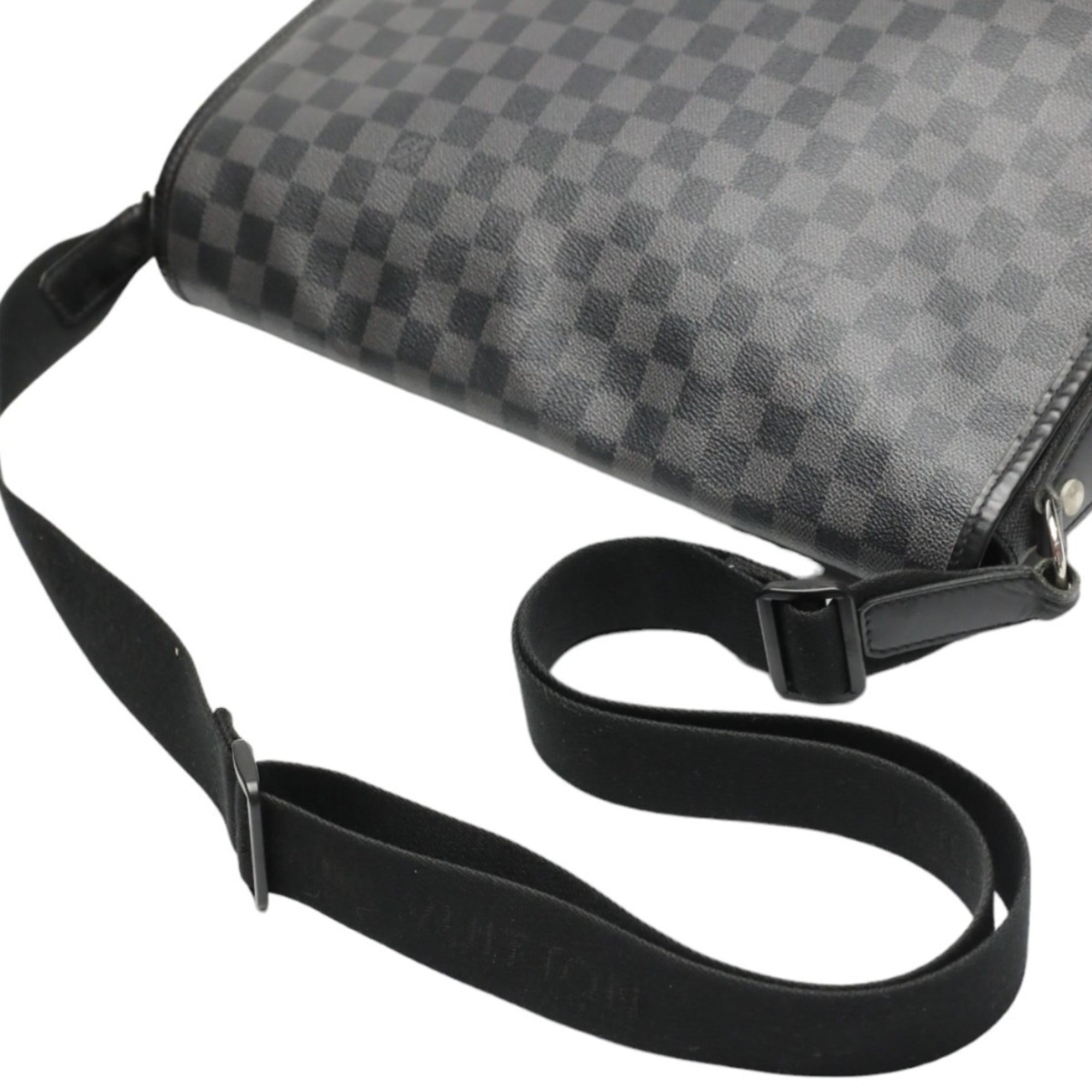 Louis Vuitton Damier Graphite Black Leather Shoulder Bag