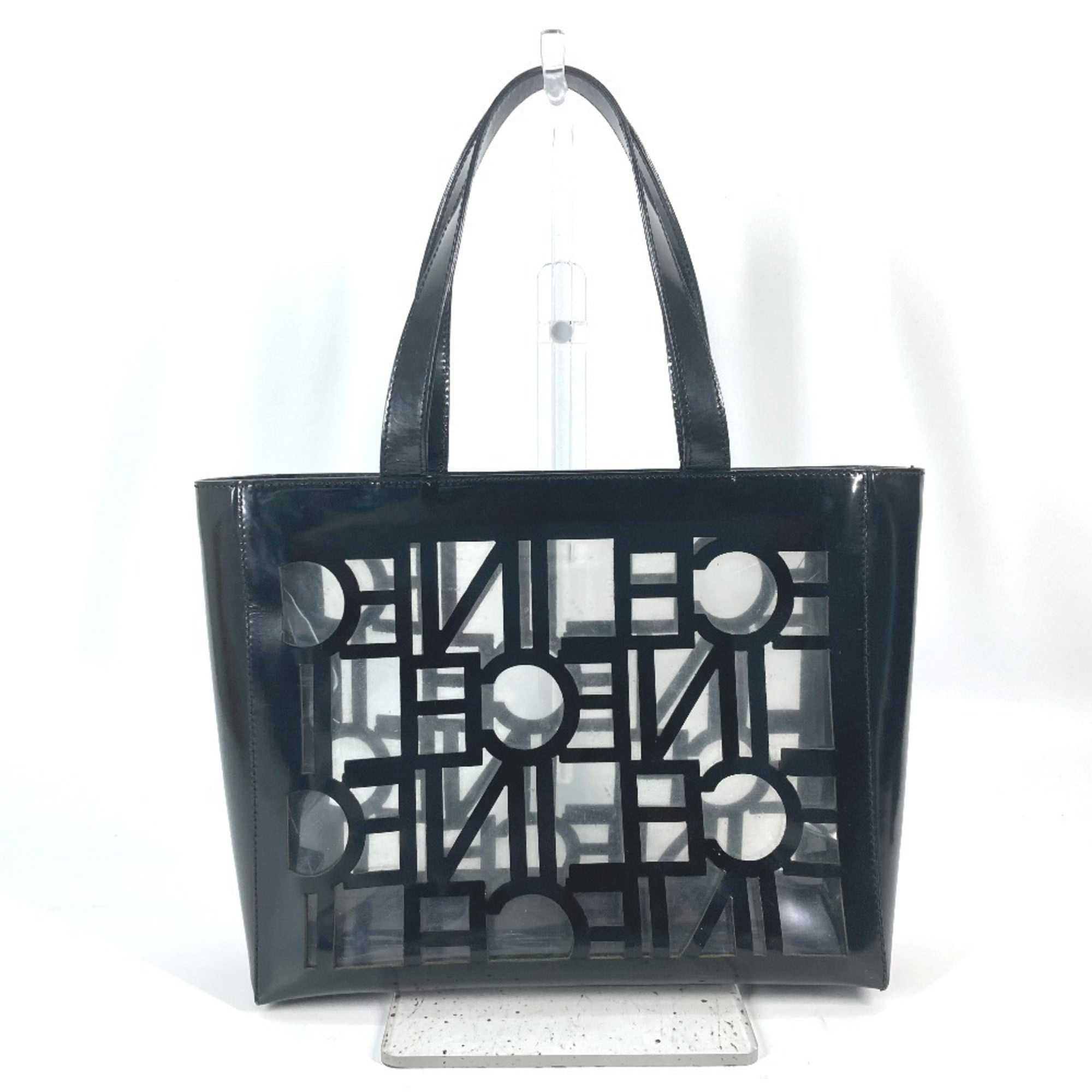 Celine Black Vinyl Shoulder Bag Tote Bag