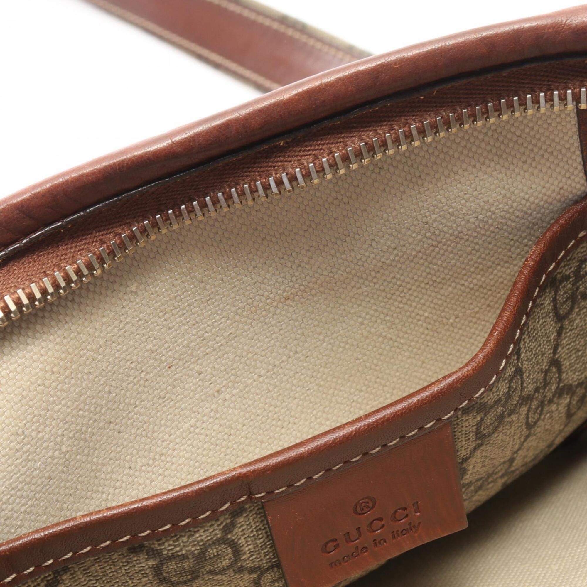 Gucci Beige Brown Pvc Leather Handbag Shoulder Bag (Pre-Owned)
