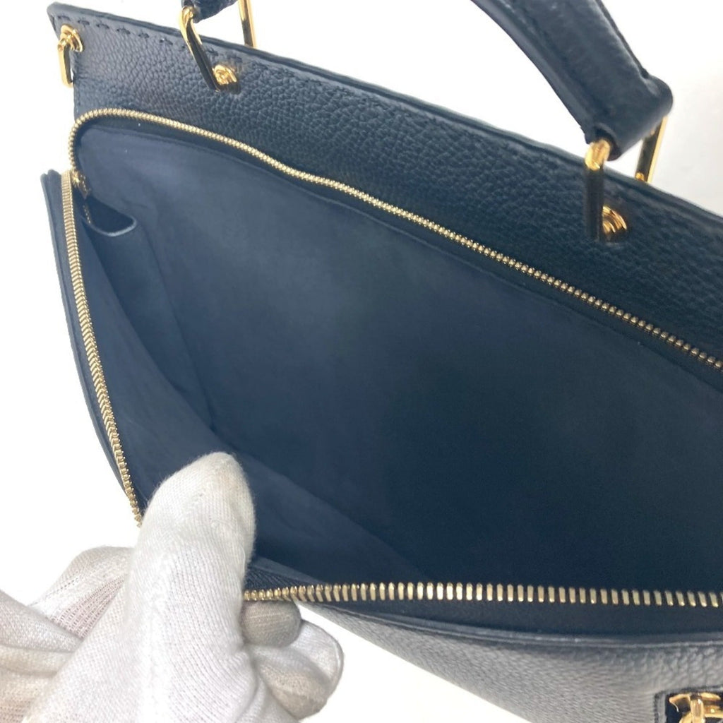 Fendi Black Leather Briefcase Handbag