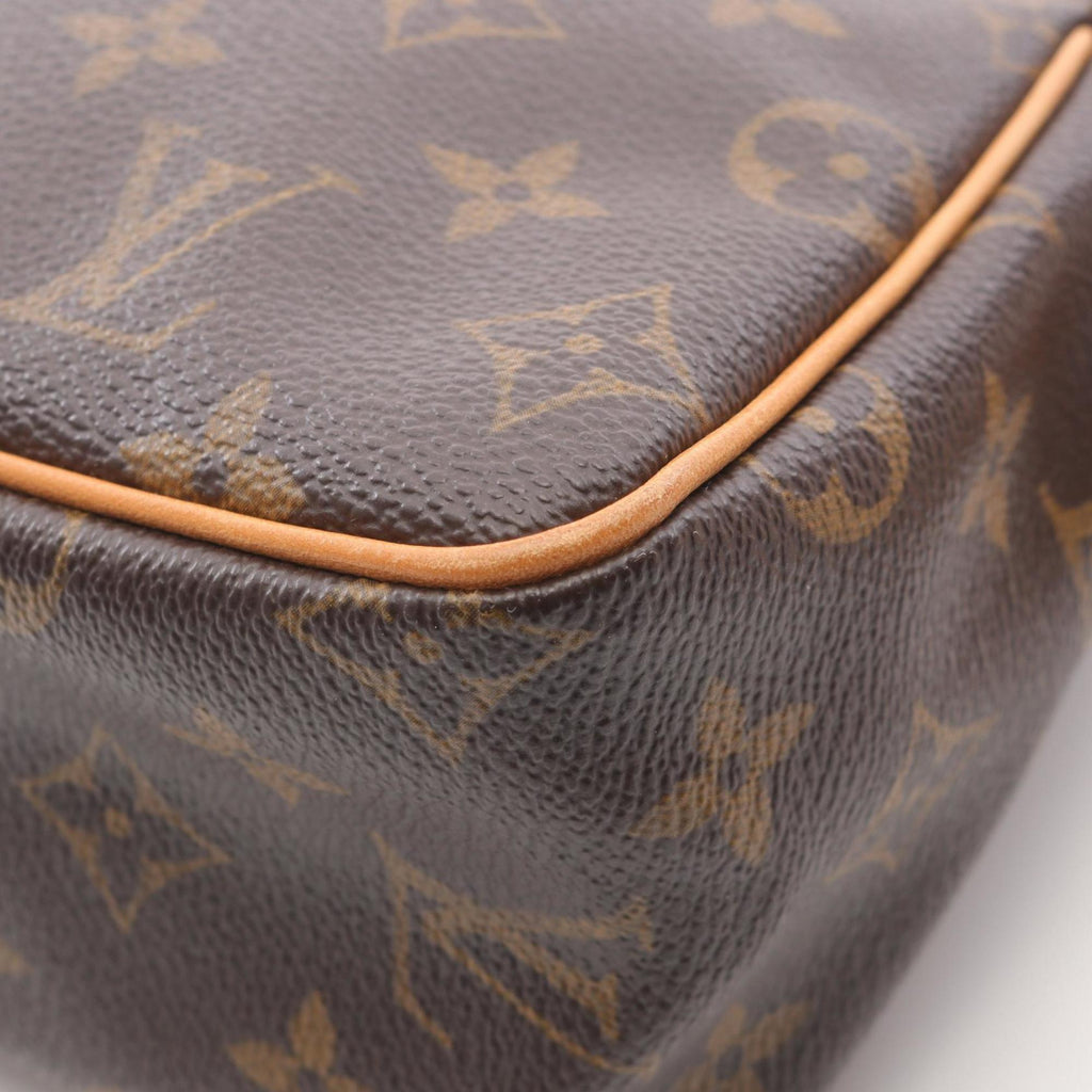 Louis Vuitton Brown Coated Canvas Leather Shoulder Bag