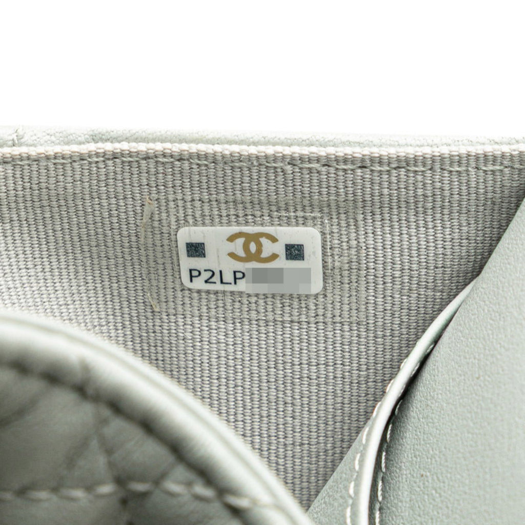 Chanel Gray Leather Wallet (Tri-Fold)
